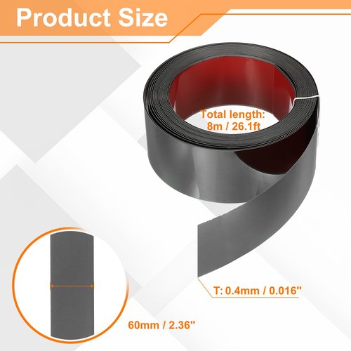 HARFINGTON Metal Wall Trim 26.2ft x 2.36" Peel and Stick Molding Trim Self Adhesive Stainless Steel Electroplate Finish Metal Strip Trim for Wall Ceiling Mirror Frame Border Edge, Black