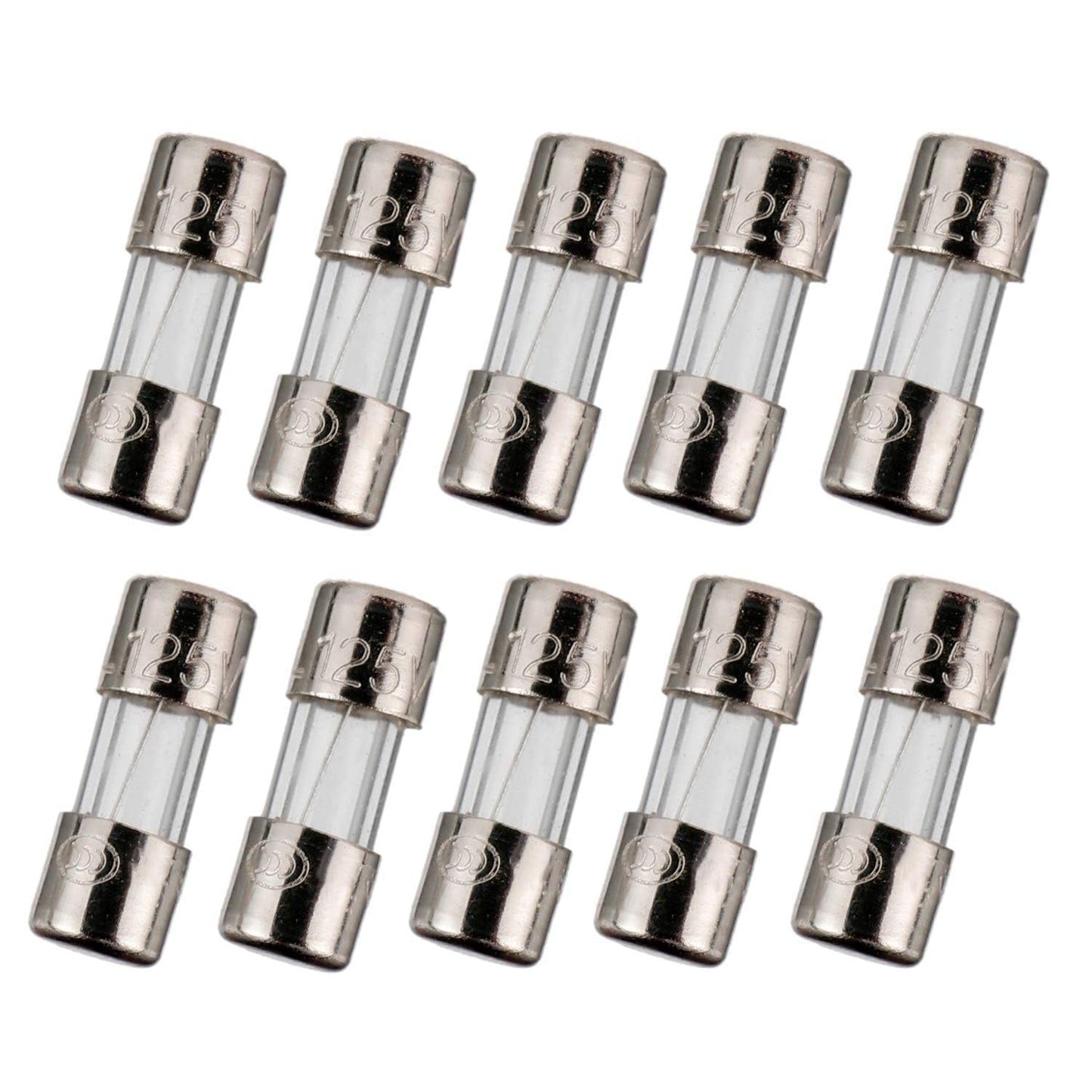 BOJACK Mini Fuse 3.6x10 mm 2.5 A 2.5 amp 125 V 125 Volt 0.14x0.39 Inch F2.5AL125V Fast Blow Glass Fuses (Pack of 10)