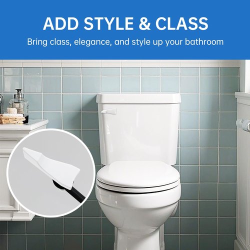 PUNCHAN Toilet Tank Flush Lever Replacement, Black Straight Arm, Durable Front Mount,Toilet Tank Lever Compatible with American Standard