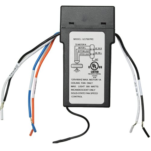 UC7067RC Remote Receiver for Hampton Bay Ceiling Fans & More, 7067YG-01H(6+5), Up & Down Light Control UC7067YGM