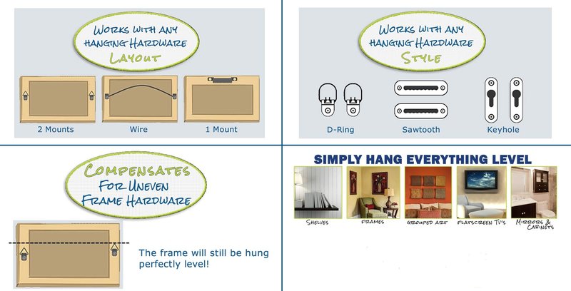 Hang It Perfect Pro Picture Frame Wall Hanging Tool with Level, 48 inch, Black