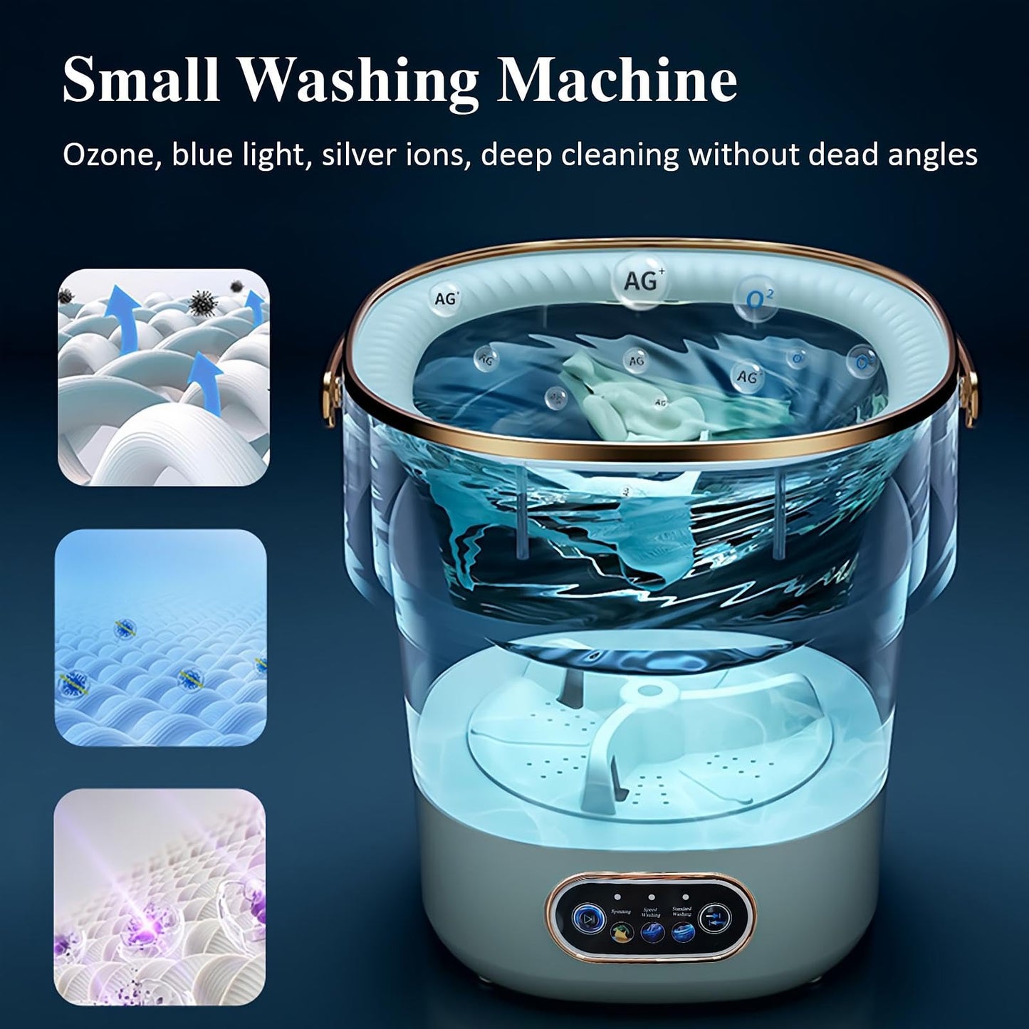 Portable Washing Machine,Mini Washer 16L Upgraded With Spin Basket,Small Clothes Folding Washing Machine Of Underwear, Baby And Small Clothes,Suitable For Home Apartments Dormitories, Hotels ash white