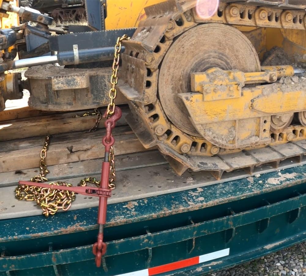 Mytee Products 3/8" Grade 70 Chain and Binder Kit | Includes (8) 3/8" - 1/2" Ratchet Load Binder & (8) 3/8" x 20' G70 Transport Chain w/Grab Hooks | 6600 lbs WLL for Flatbed Truck Trailer Tie Down