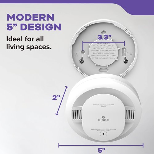 Kidde, 30CUDR, Smoke & Carbon Monoxide Detector, AA Battery Powered, LED Warning Light Indicators