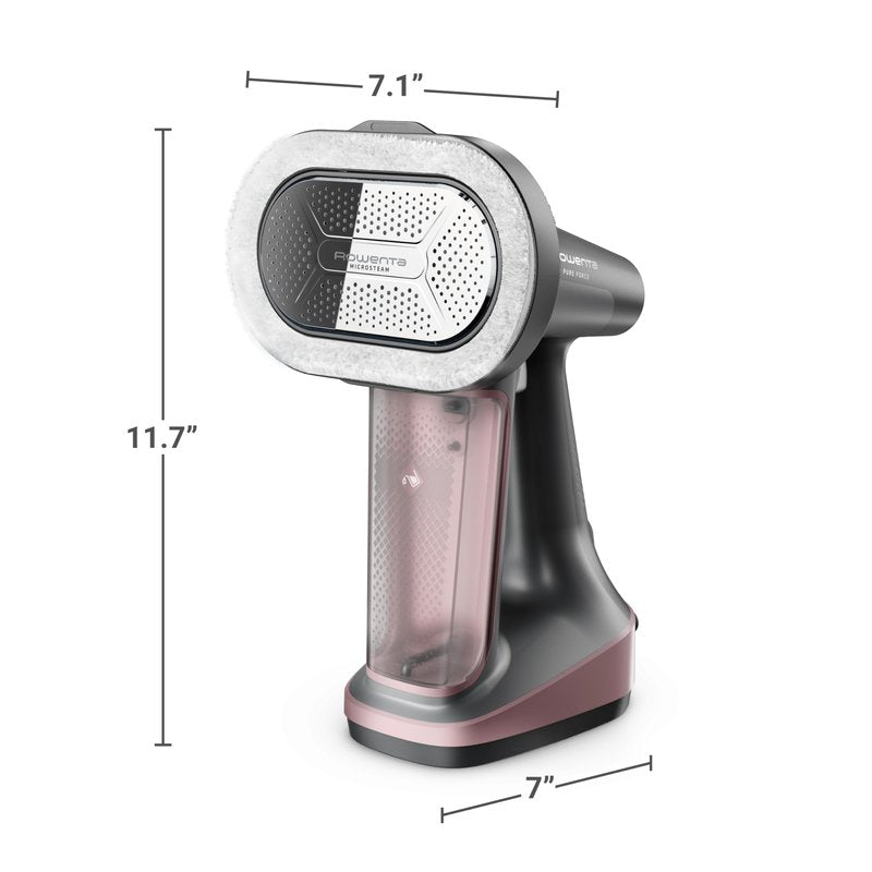 Rowenta Iron Steamer for Clothes, 3in1 Hand Held Steamers, Clothing Steamer, Ironing, Lint Remover, 7.1 Oz Tank, 1875 Watts, Auto-Off, Black & Pink, DR8865