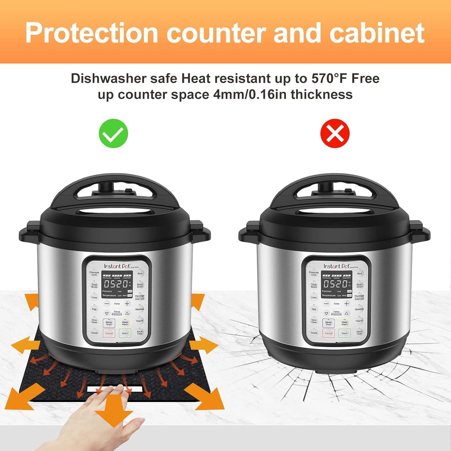 Heat Resistant Mat for Air Fryer With Sliding Function, 2 Pcs 12 * 14 in Pad Caddy Countertop Protector for Cosori, Ninja
