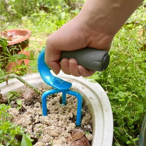 Soil Loosening Tool,Loosen The Claws,Earth Tiller,Loosen The Claws,Pot Tiller,Hand Tiller Claw Cultivator,Claw Cultivator, Garden Yard Soil LoosenerLoosen The Gripper manually (Blue)