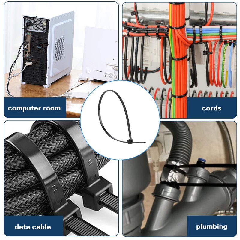 600PCS Industrial-Grade Zip Ties Assorted Sizes (UL94V-2 Certified) - RV/Home/Workshop Essential with UV & Extreme Temp Resistance