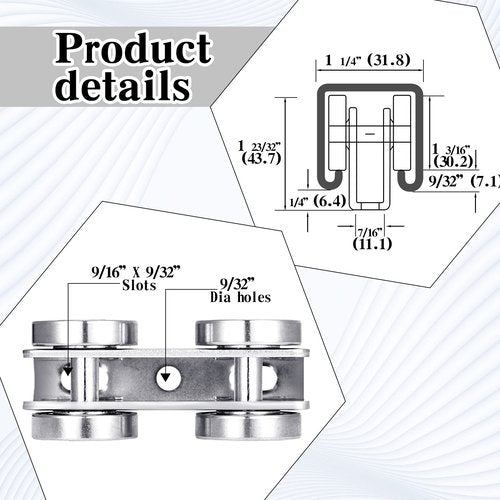 Tudomro Electric Hoist Installation Roller Trolley for 1-5/8" Wide and All 1-5/8", Electric Hoist Trolley Assembly Silent for Taller Strut Channel(Simple Style, 4 Pcs)