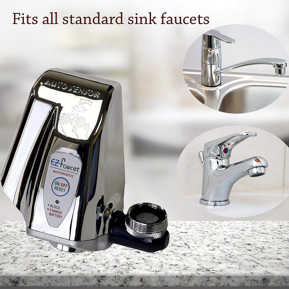 iTouchless EZ Faucet PRO Automatic Sensor Faucet Adapter for Bathroom, Kitchen Sink, also use as Cat Fountain and Pet Water Dispenser