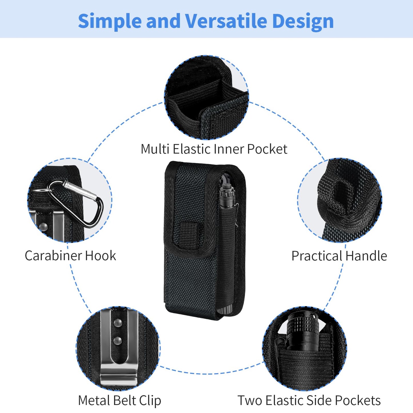 KENOBEE Multitool Sheath EDC Pouch Compatible with Leatherman Wave Plus Wingman Surge Rebar, Multi-Purpose Belt Clip Tool Holder Bag, Utility Tactical Waist Pack Camping Hiking Pocket Organizer Case