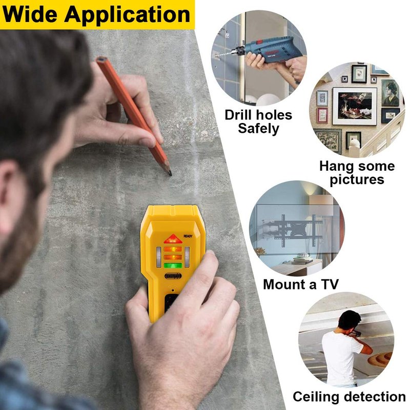 Stud Finder Wall Scanner Wood and Metal Detector Sensor for 3/4 inch Thickness Wall (ST102(Come with Battery))