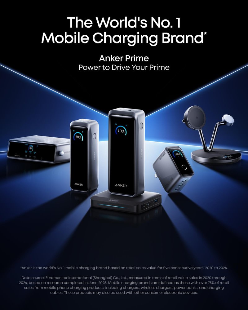 Anker Prime Power Bank, 20,100mAh 3-Port Portable Charger with 220W Max Output, Two-Way Charging, TSA-Approved, App Control, for MacBook, iPhone 17/16 Series, and More (Base Not Included)