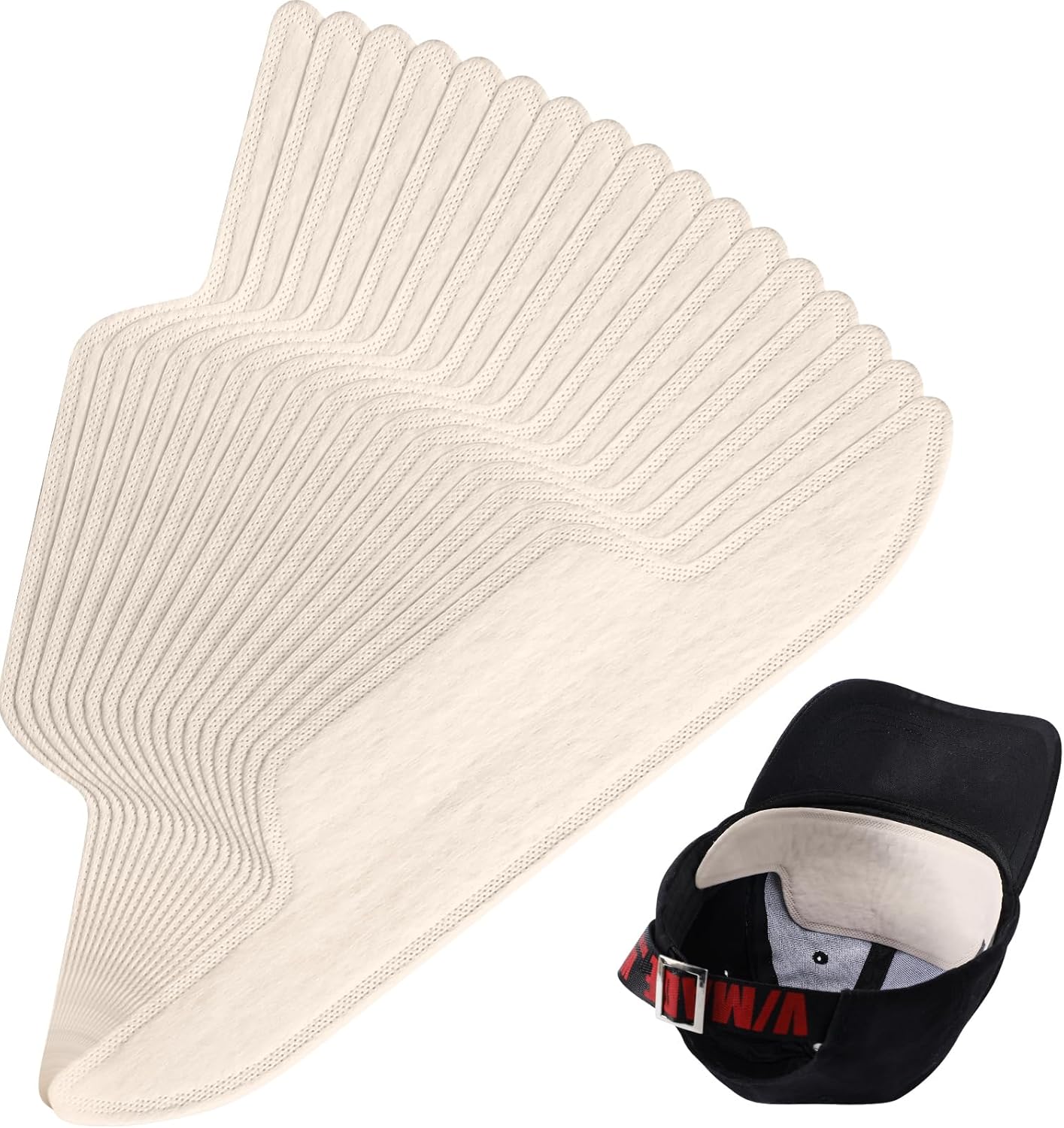 Janmercy 100 Pcs Hat Sweat Liner Shields Absorbing Pad Prevents Stains Protector Bands for Baseball Golf Cap Men Women