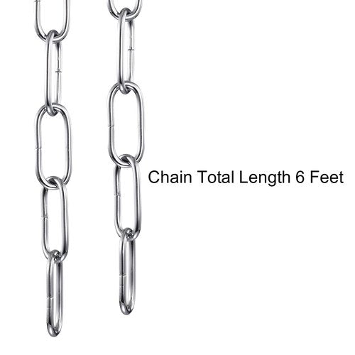 Mr.Color Chrome Metal Heavy Duty Chandelier Chain - 6 Feet Accessory Chain for Pendant Lights, Chandeliers and Swag Lights