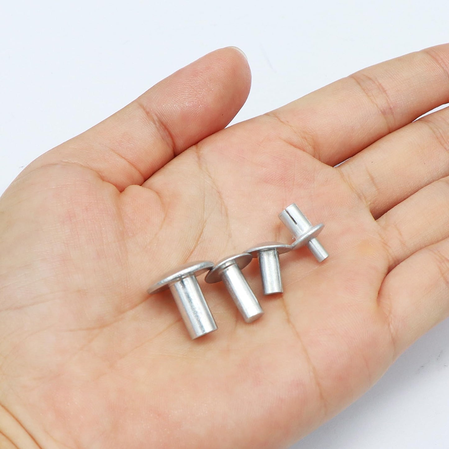 3/16" Diameter X 1/2" Length Brazier Head Solid Aluminum Rivets, Fix Leaky Solid Rivet 0.19" Diameter 0.5" Length, Aluminum Boat Rivets, Modified Brazier, Round/Dome Head Rivet, 100-Pack