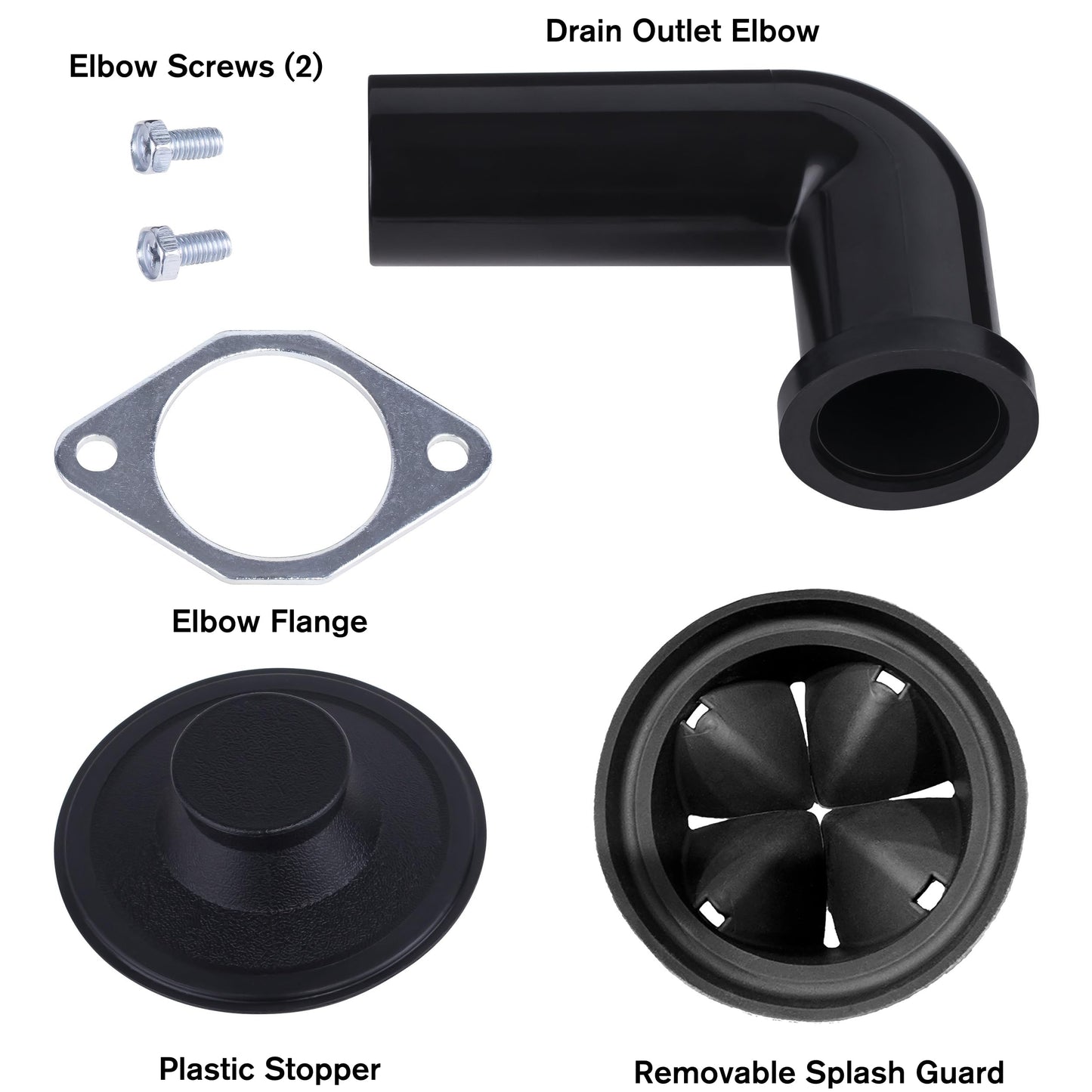 Eco Logic 1/3 Horsepower Garbage Disposal with Removeable Splash Guard, Attached Power Cord and Standard 3-Bolt Mounting System, Continuous Feed Disposer