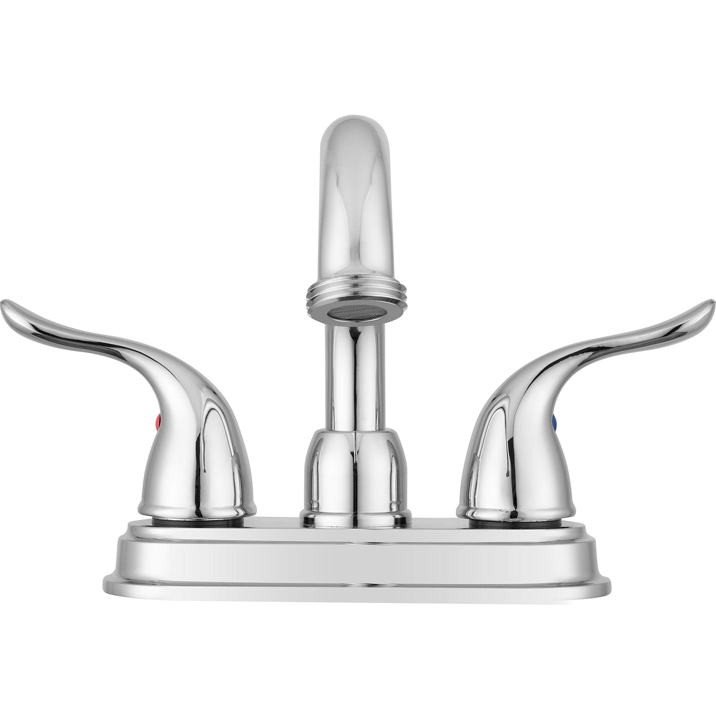 Pacific Bay Treviso Utility Laundry Sink Faucet - Threaded Brass Spout Hose End, Swivel Spout, 2-Handle Levers, Centerset (Chrome Plated)