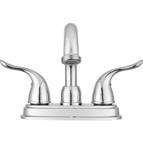 Pacific Bay Treviso Utility Laundry Sink Faucet - Threaded Brass Spout Hose End, Swivel Spout, 2-Handle Levers, Centerset (Chrome Plated)