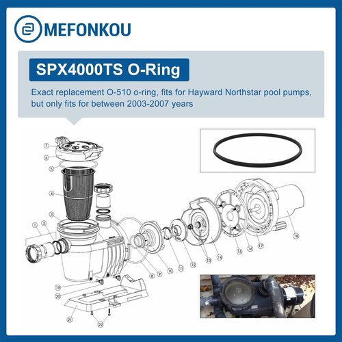 MEFONKOU SPX4000TS Strainer Cover T-Seal O-Ring Compatible with Hayward Northstar Pool Pumps, Fits for 2003-2007 (2/Pack)