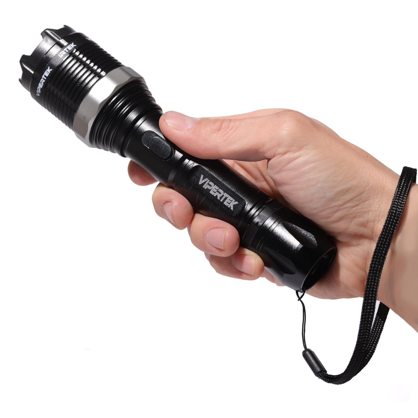 VIPERTEK VTS-T01 Aluminum Stun Gun for Self Defense Rechargeable with LED Flashlight