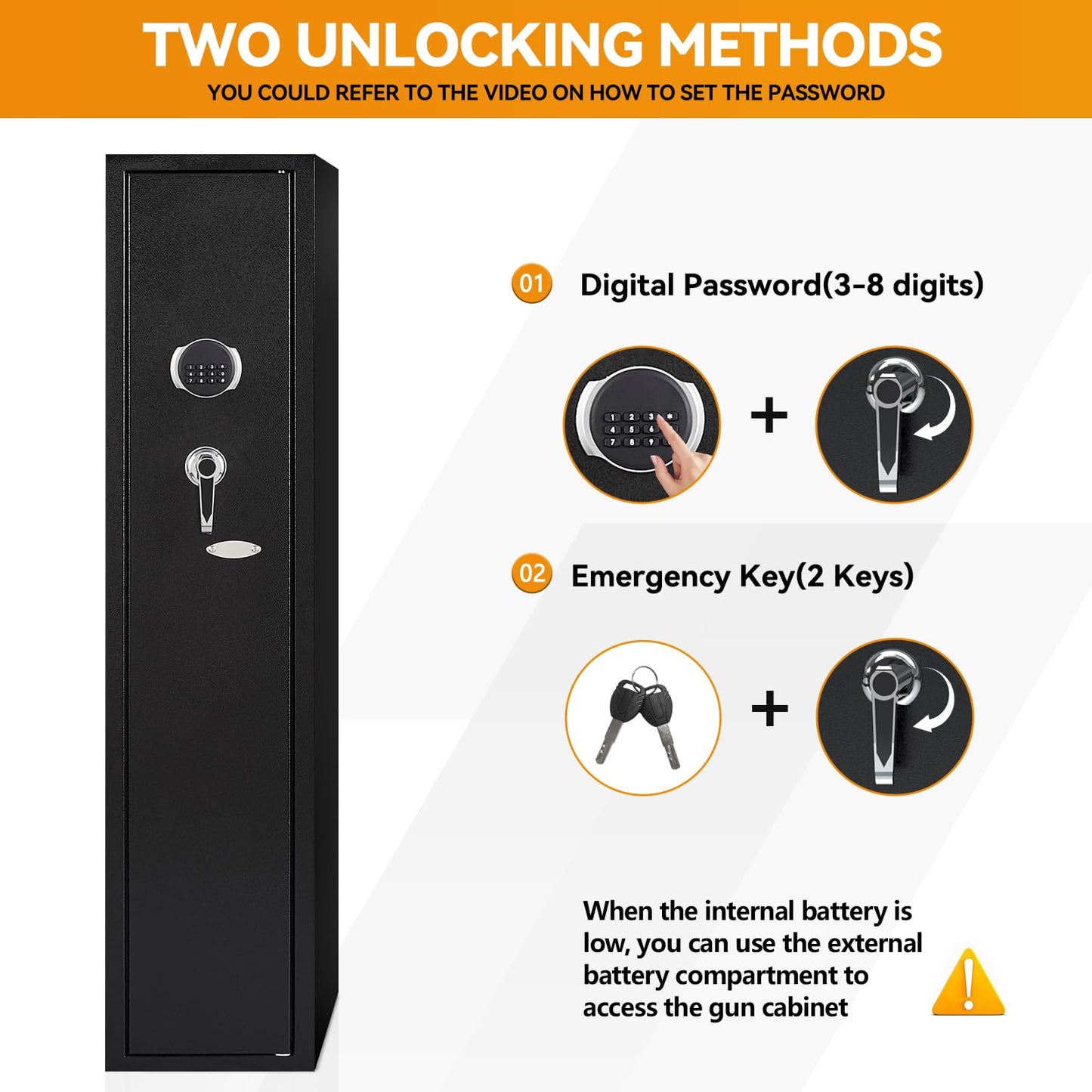 2-3 Gun Safe,Gun Safe for Rifles and Pistols,Rifle Safe,Gun Cabinet,Gun Safes for Home Rifle and Pistols,Gun Cabinet for Rifles and Shotguns,Gun Safes & Cabinets