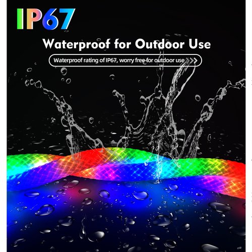XSY CSZXINGSY 16.4ft Neon LED Rope Lights, 360° Luminous Waterproof Strip with Music Sync, Remote & APP Control, USB-Powered Flexible Lighting for Indoor/Outdoor Gaming Room, Bedroom, and Wall Decor
