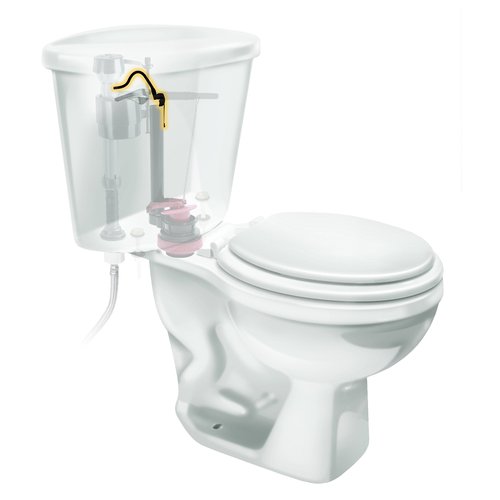 Fluidmaster 218 Toilet Refill Tube and Clip Replacement, For 100,200,200A, 400A and Most Other Valves , Black