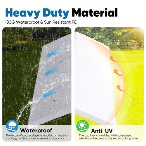 Quictent 10’x20’ Heavy Duty Carport Car Canopy Galvanized Car Boat Shelter with Reinforced Steel Cables-White