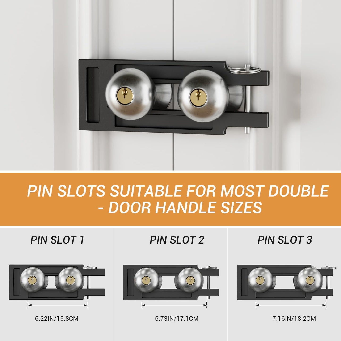 AONAYIOA Double Door French Door Locks, Adjustable Childproof French Door Security,Easy Adjustable French Door Locks,Lock Picking,Black