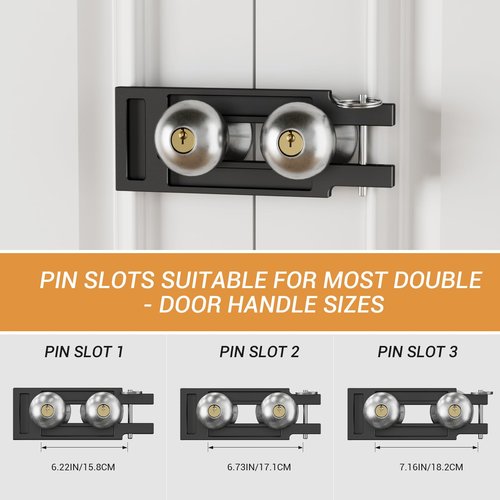 AONAYIOA Double Door French Door Locks, Adjustable Childproof French Door Security,Easy Adjustable French Door Locks,Lock Picking,Black