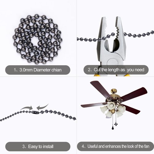 2 Pack Ceiling Fan Pull Chain Extension Set, 12 Inches Fan Light bulb Shaped Pull Chains Extenders for Ceiling Fans and Lamps, Decorative Fan Pulls Pendant for Bedroom Living room (1Light and 1 Fan)