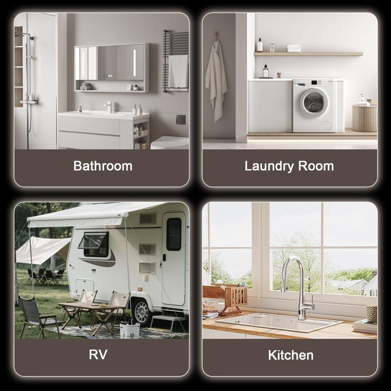 2.5 Gallon Electric Mini-Tank Water Heater, 1440W 120V Under Sink Instant Hot Water Heater, Point-of-Use for Kitchen Bathroom RV, LED Display, Easy Floor Mount
