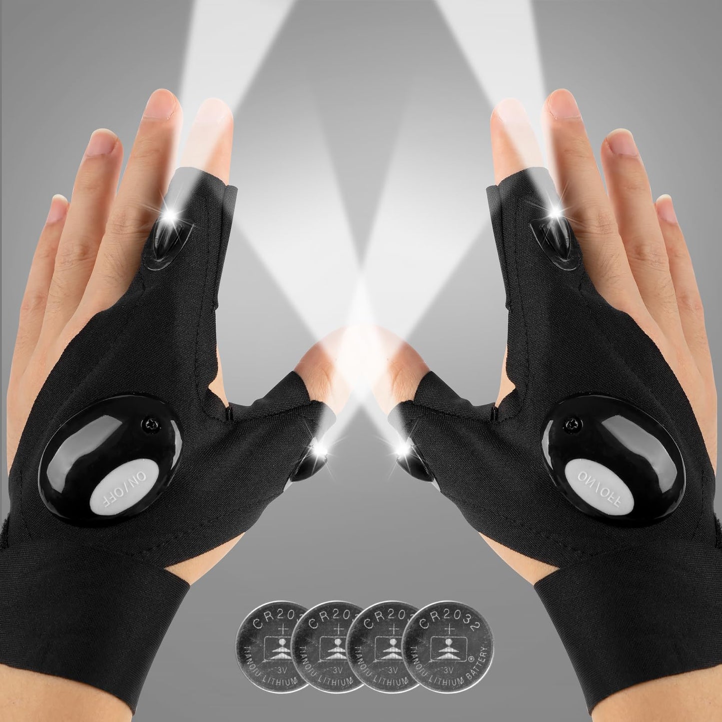 Mylivell Handsfree LED Flashlight Gloves, Fathers Day dad Gifts for Fishing dad, Camping Flashlight Gadgets for Men, Gloves with Lights for Working on Cars, Handy Mens Gifts, Mens Tools Gifts