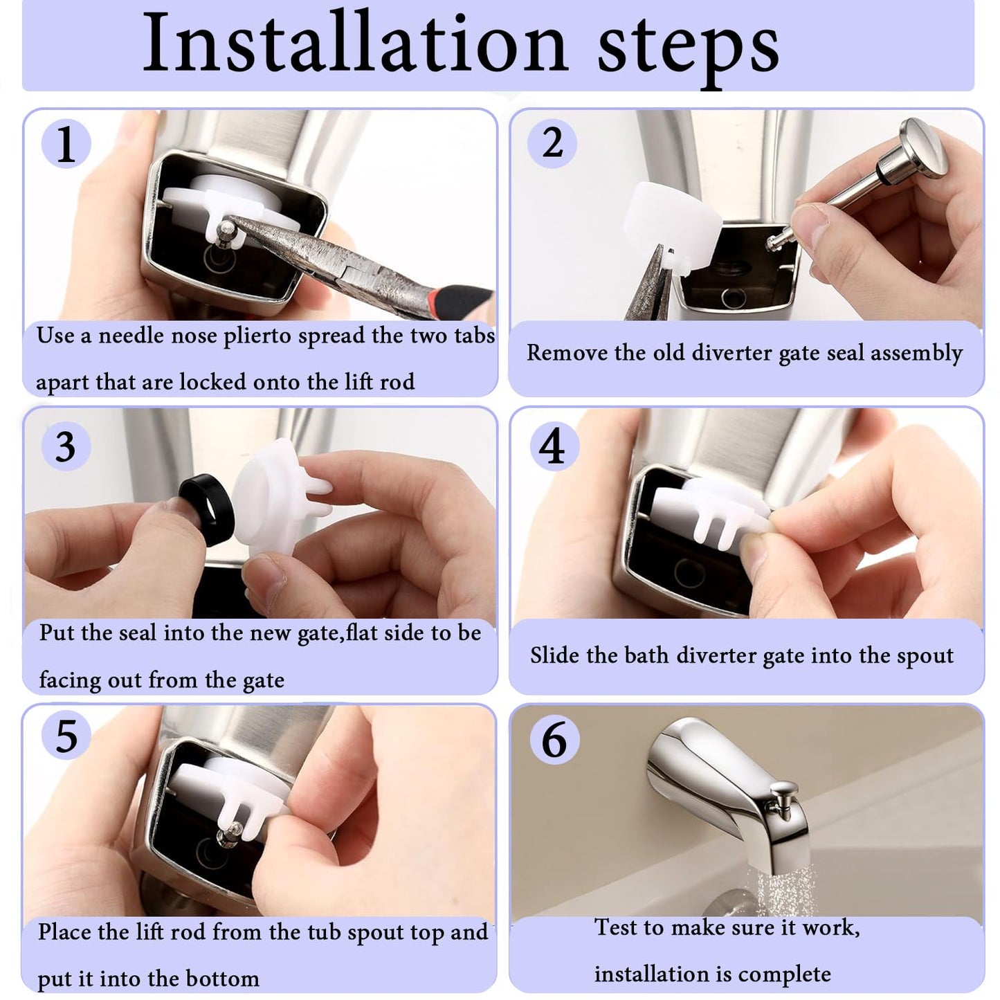 4 Sets Tub Spout Diverter Repair Kit, 101237 Cup Seal & Diverter Gate Compatible with Moen 3800 Tub Spout