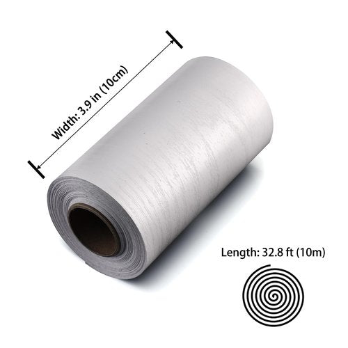 Peel and Stick White Wood Grain Wallpaper Border, Removable PVC Waterproof Wallpaper for Mirror Frame, Kitchen Tiles, Cabinet, and Home Décor (32.8ft x 3.9inch)