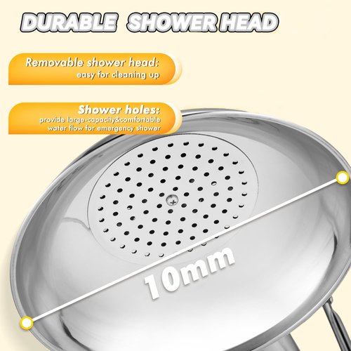 CGOLDENWALL Emergency Shower Safety Shower Station Horizontal Mount Drench Head, Can Match with Eye Wash Station, NPT thread, 304 Stainless Steel
