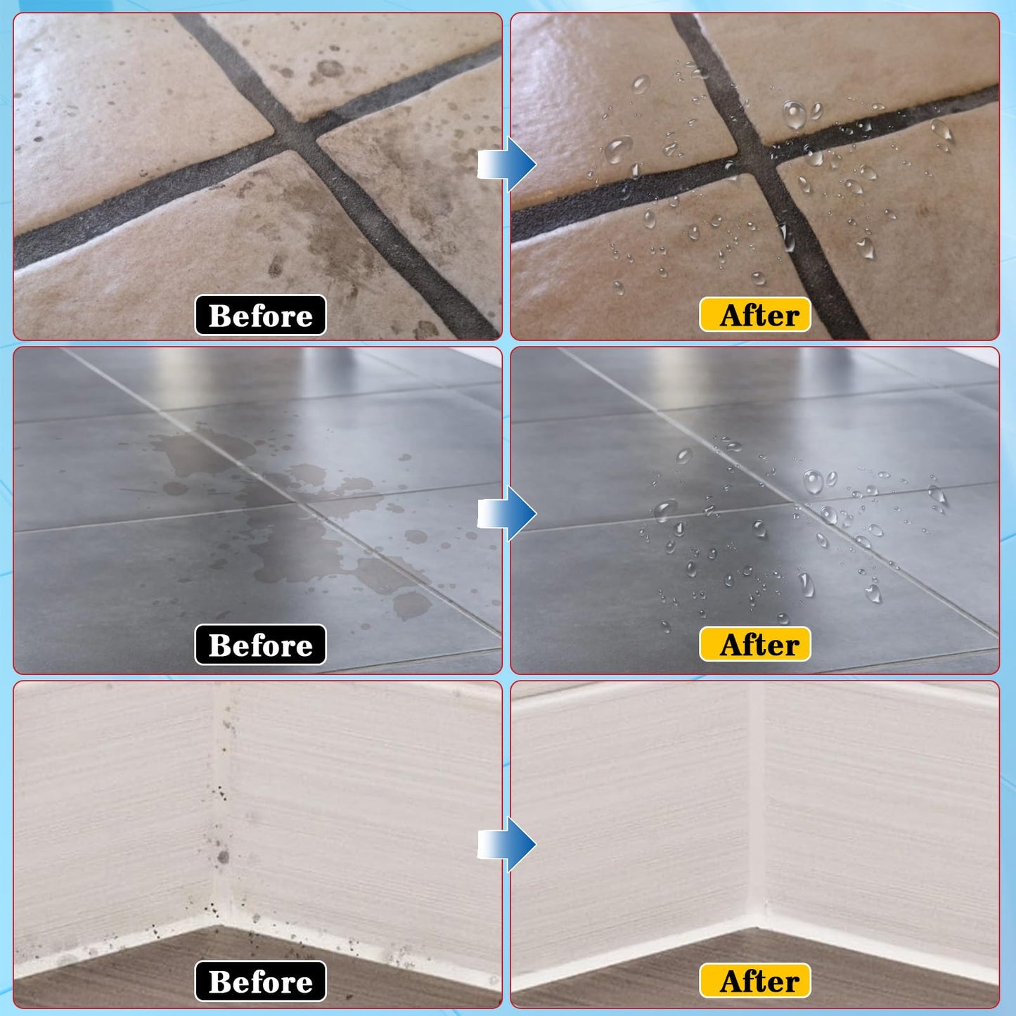 Auensten Grout Sealer, Waterproof Grout Sealant Spray, Long Lasting Clear Sealers for Shower Tile, Floors, Protect Marble, Ceramic & Granite Surface Grouts Cleaner