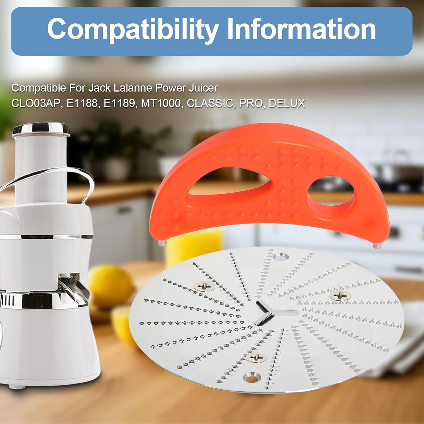 Replacement Blade with Crescent Tool Compatible with Jack LaLanne Power Juice, Safe Stainless Steel Juicer Blade, Juicer Repalcement Parts