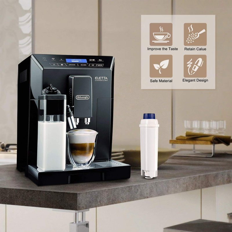 Ouxunus Filter - Coffee Machine Filter for Delonghi with Activated Carbon Softener, Water Filter Compatible with De'Longhi ECAM, Esam, ETAM, BCO, EC. (Pack of 2)