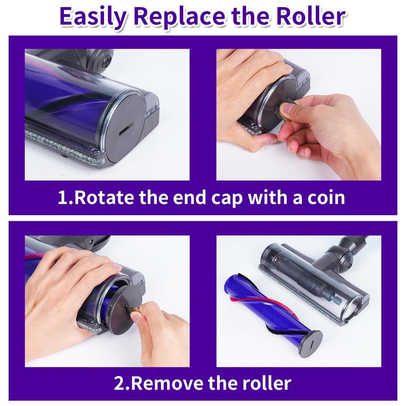 Upgrade Quick-Release Vacuum Direct Drive Head Replacement for Dyson V7 V8 V10 V11 V15,Suitable for Hardwood Floor Carpets Attachment SV10 SV11 SV12 SV14 Replacement Part Electric Head Roller Brush