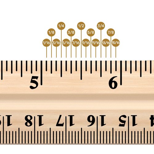 AmazingSpark 60 Pack Wooden Ruler 12 Inch (30cm) Bulk Wood Measuring Ruler Straight Metal Edge with 4 Holes for School Office Drafting Classroom Supplies, 2 Scale