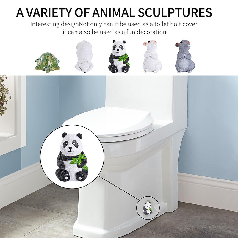 Toilet Bolt Caps,2PCS Toilet Bolt Covers Decorative,Resin cute funny Toilet Screw Cover Caps,Toilet Caps for Bottom of Toilet Easy Installation Toilet Replacement Parts (C)