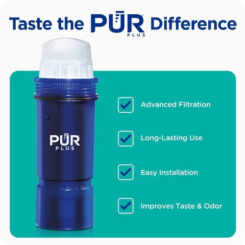 PUR PLUS Lead Reducing Water Pitcher and Dispenser Replacement Filter, Value Pack, 6-month Supply, Compatible with all PUR Pitchers and Dispensers, Blue, 3 Count, PPF951K3