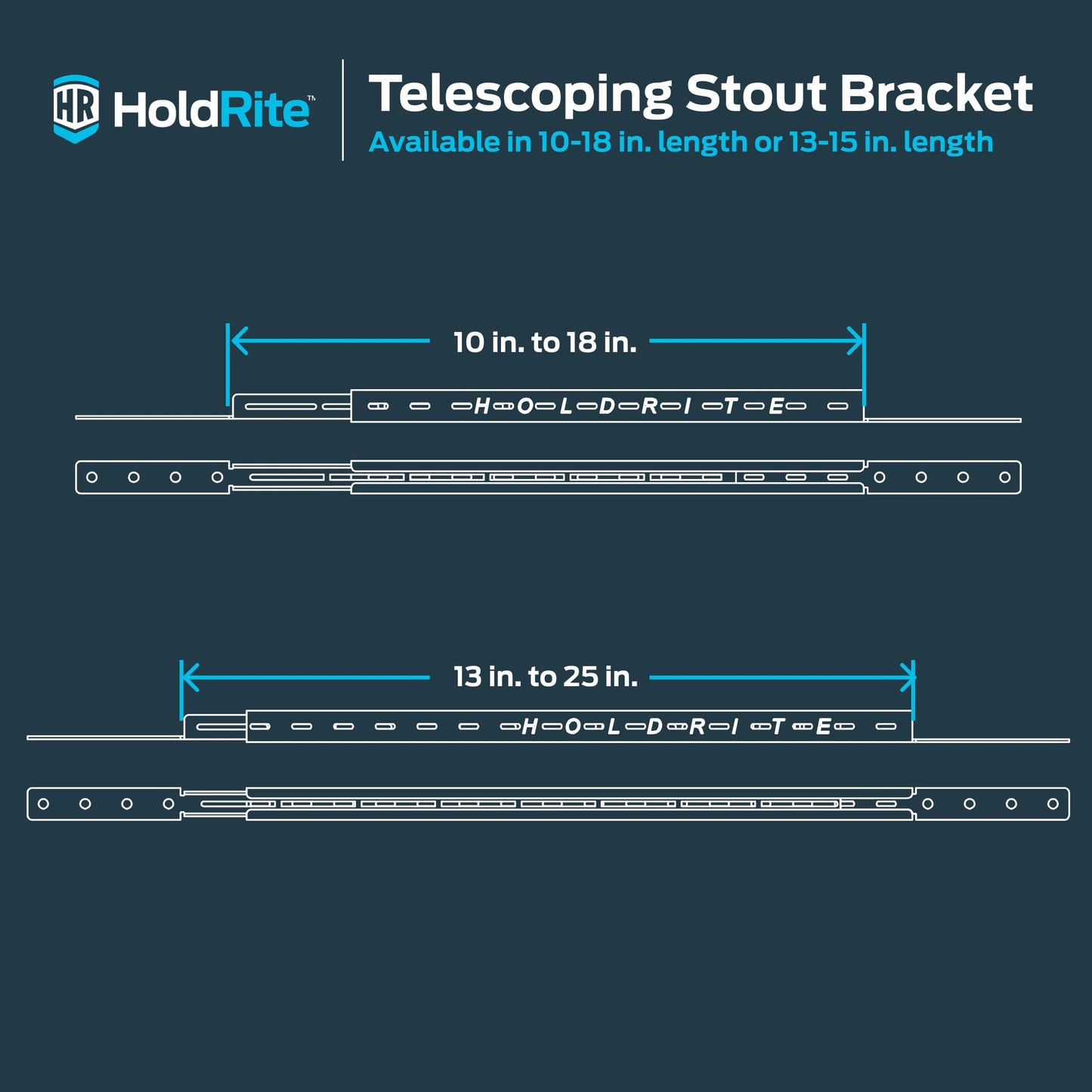 HoldRite 10 Inch - 18 Inch Stout Pipe Support Bracket and 2 Clamps, Adjustable, PEX, Copper, CPVC, SB1 2502-H