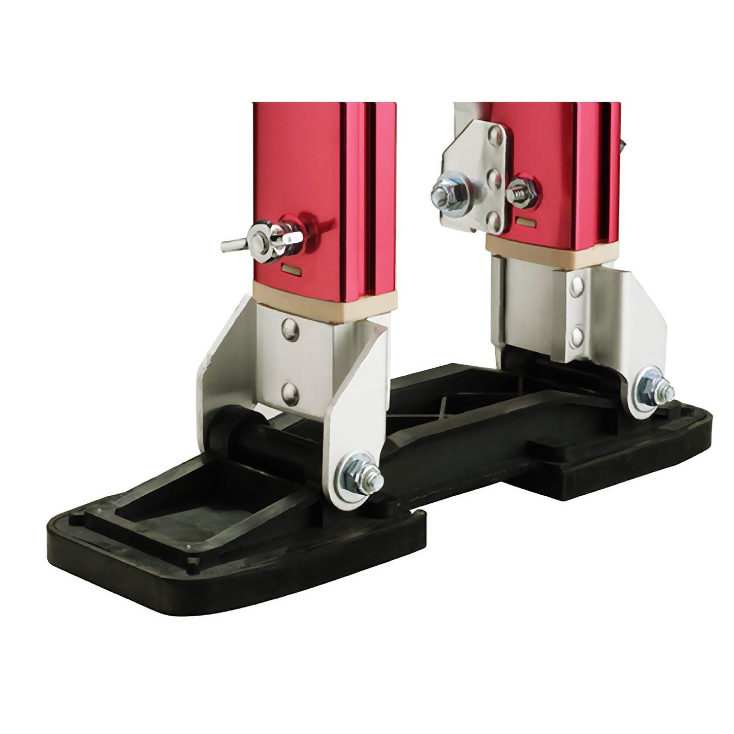 Drywall Stilts - 18-30-inch Aluminum Spring Loaded Stilts with A Locking Heel Strap for Construction, Painting, and Finishing by Pentagon Tools (Red)