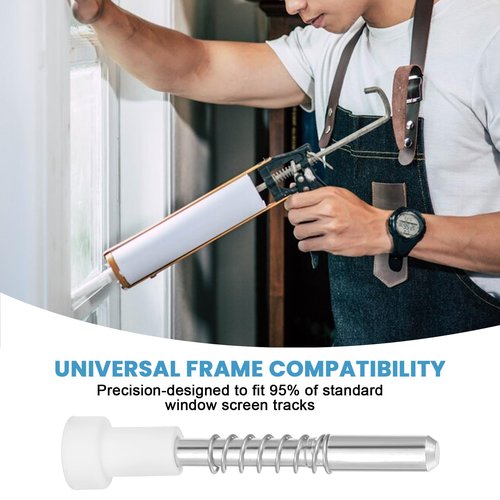 12 Pack Window Screen Plunger Pins, Aluminum Alloy Window Screen Plunger Latches with White Caps for Securing Screens