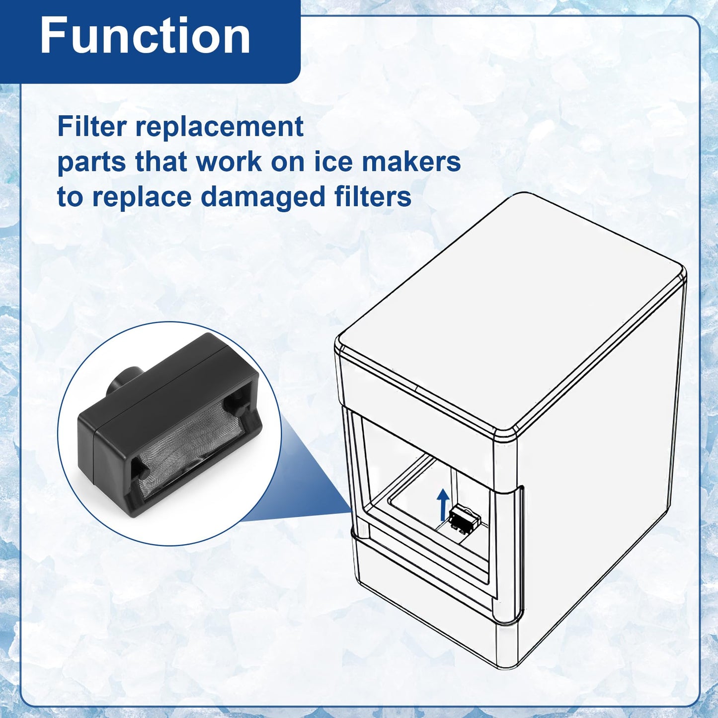 Upgraded Filter Piece Replacement Parts 1PC Fits GE Profile Opal Ice Maker 1.0 and 2.0 OPAL01GENSS,OPAL01GENKT etc