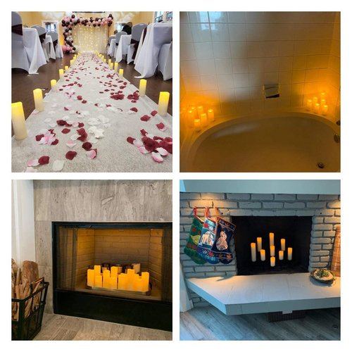Aignis 12pcs Flameless LED Candles Battery Operated with 10-Key Remote Timer, Outdoor Indoor Waterproof Electric Lights, Warm Flickering Glow for Cozy & Romantic Home/Wedding/Holiday Décor