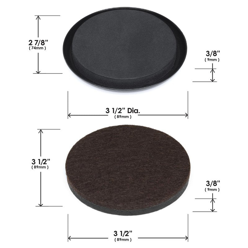 Slipstick GorillaSliders Premium Furniture Sliders for All Floor Surfaces (16 Piece Moving Kit) Reusable 3.5” Round Furniture Movers for Sliding Furniture on Hardwood & Carpet, Black, CB13-1-16